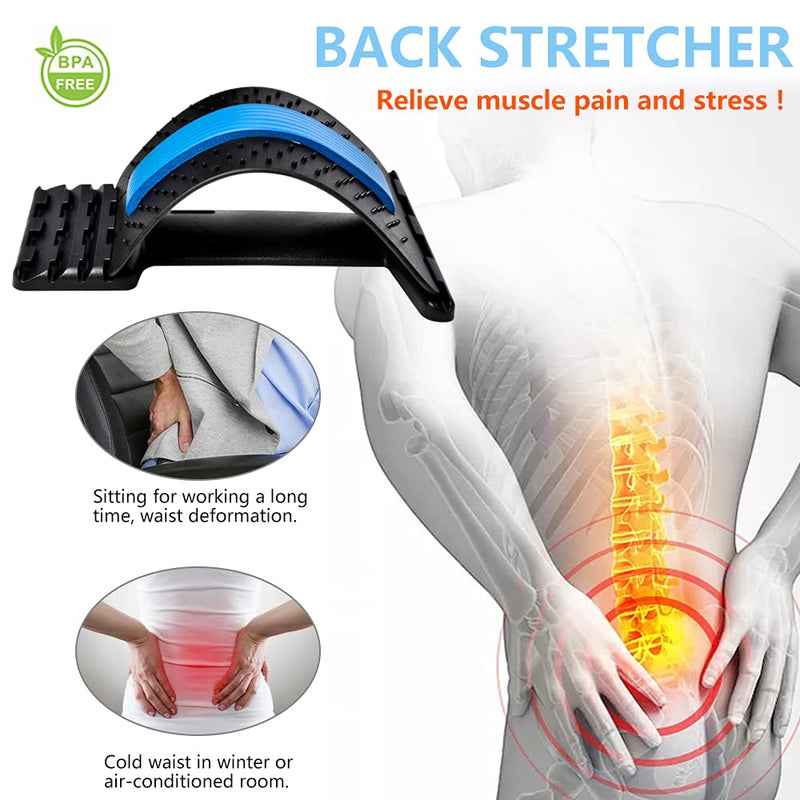 [Australia] - Back Stretcher, Lumbar Back Pain Relief Device(4 Level), Spine Borad Deck Multi-Level Back Cracker Lumbar, Pain Relief for Herniated Disc, Sciatica, Scoliosis, Lower and Upper Back Stretcher Support 