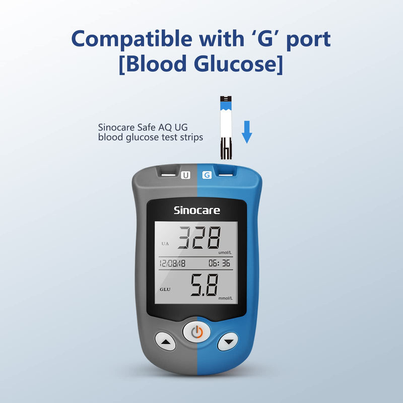 [Australia] - sinocare Safe AQ UG Blood Glucose Test Strips Only for Safe AQ UG Blood Glucose and Uric Acid Monitor (Strips x 50) UG blood glucose test strips × 50 