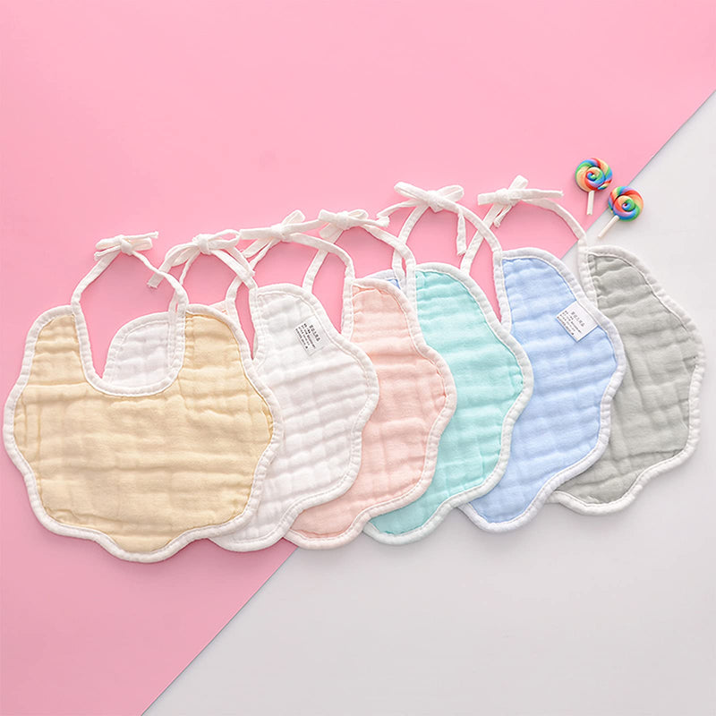 [Australia] - 6 Pack Muslin Baby Bandana Drool Bibs Soft & Absorbent Drooling Bibs Baby Bibs for Drooling and Teething Adjustable Bibs for Unisex Boy Girl Baby(0-6 Months) 