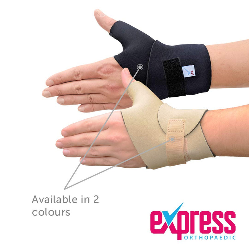 [Australia] - Express Orthopaedic® - Medically Approved Neoprene Wrist & Thumb Support Wrap - Bilateral (Black, SMALL - Wrist Circ:15-17cm) Black 