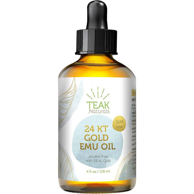 [Australia] - 24K Gold Emu Oil by Teak Naturals, 24 K Gold Organic Australian Emu Oil 4 oz Gold Line Series 