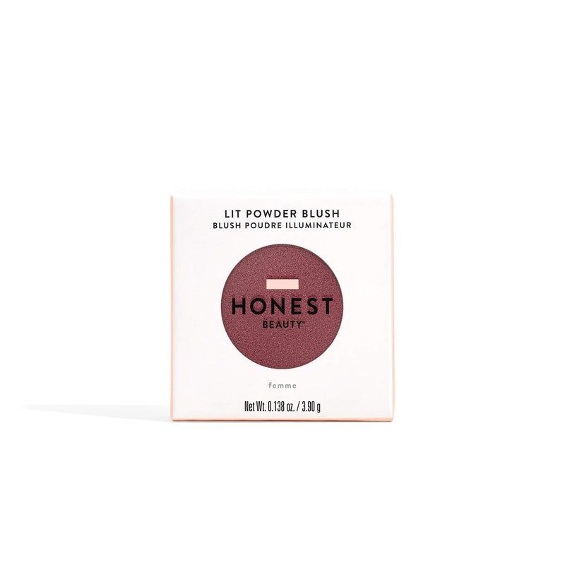 [Australia] - Honest Beauty Lit Powder Blush, Femme | Deep Mauve w/ Gold Shimmer, 0.14 Ounce Femme : Deep Mauve w/ Gold Shimmer 