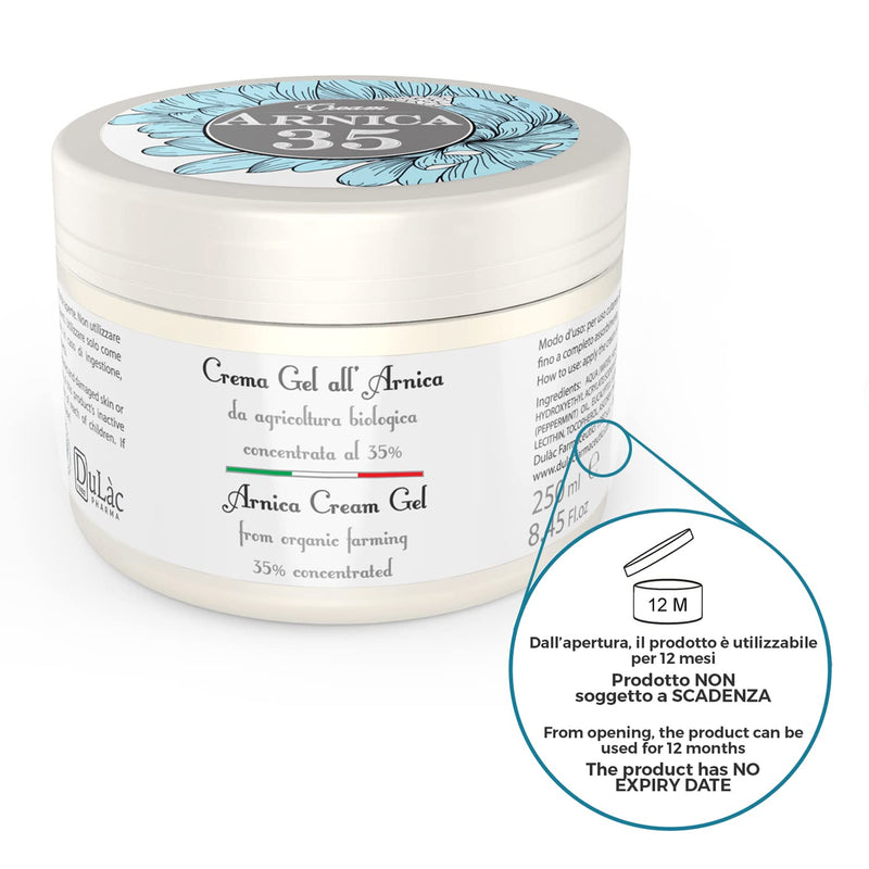 [Australia] - Dul�c Arnica Gel Cream Extra Strong 250ml Great for Muscle and Joint Massage, Even After Sports, Made in Italy with 35% Organic Arnica Montana, Cooling Effect 