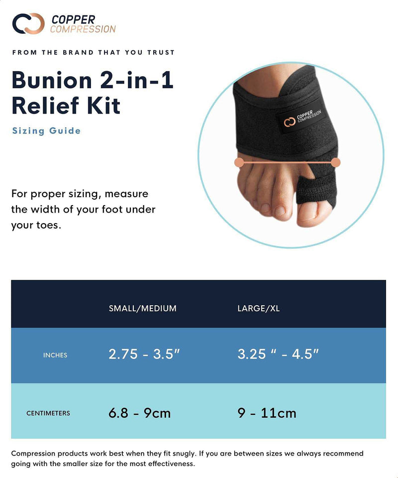 [Australia] - Copper Compression Bunion Corrector And Bunion Relief Kit. 1 Pair of Bunion Cushions 1 Pair of Bunion Splint Correctors. Bunion Pads Sleeve Big Toe Splint for Women Men Relief For Bunions, Feet (Large/XL) Large/XL (2 Pair) 