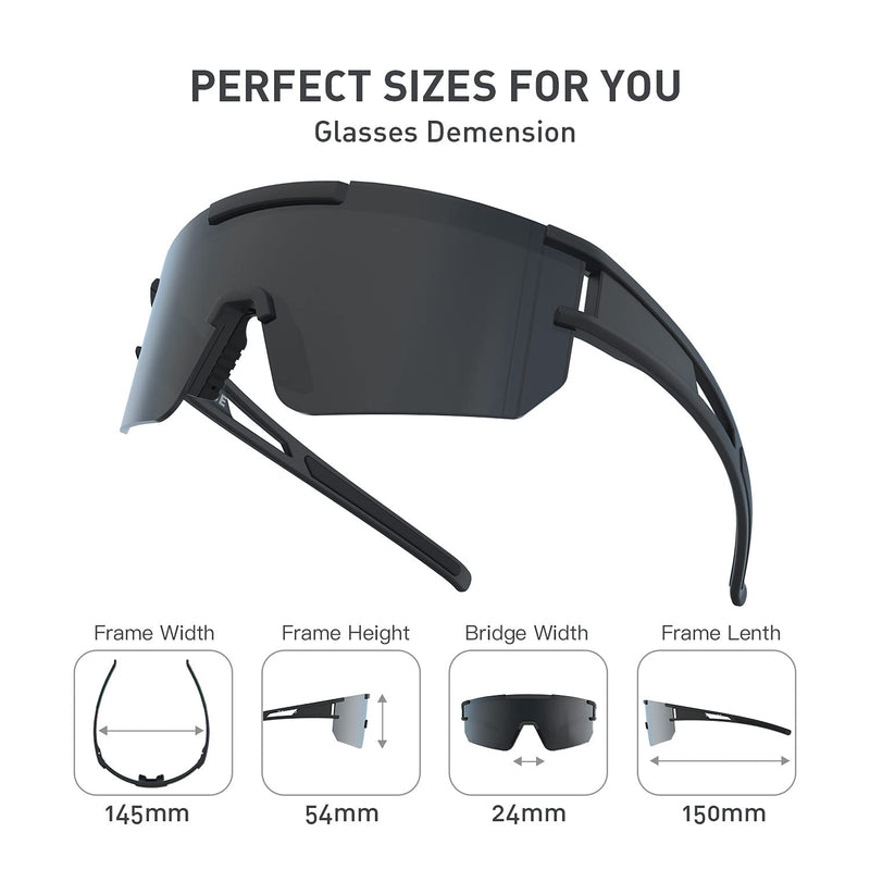 [Australia] - G2RISE Polarized Sunglasses for Men Women - Trendy Sunglasses with UV Protection for Driving & Fishing Cycling Running Sports Black 