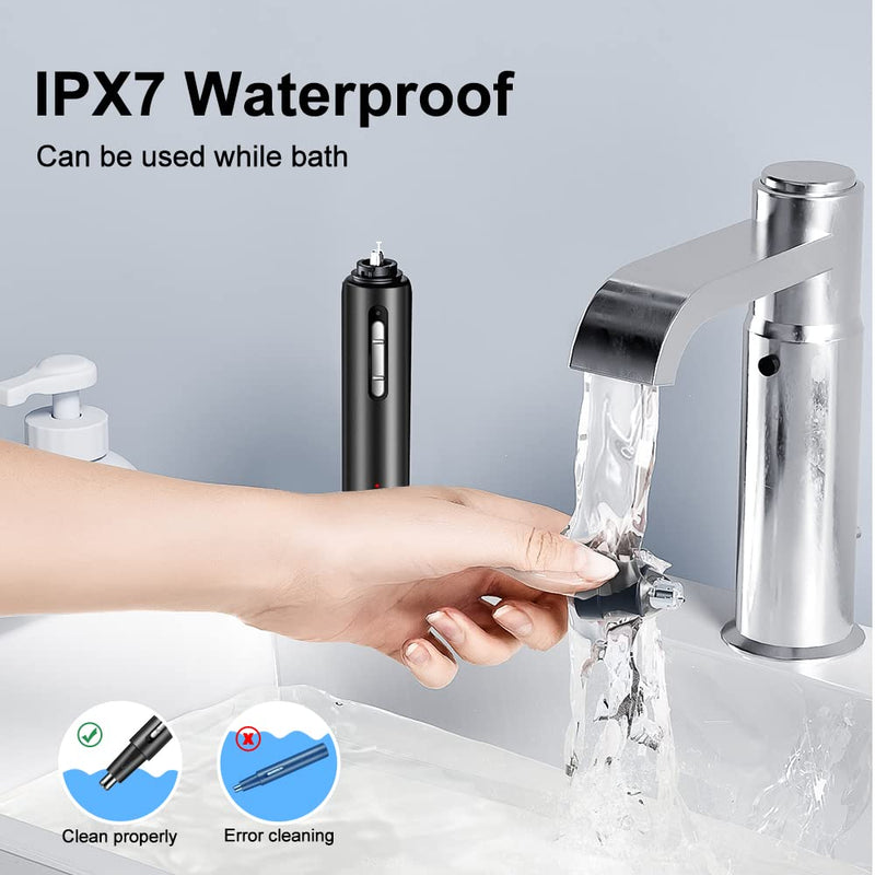 [Australia] - Nose Hair Trimmer for Men and Women, IPX7 Waterproof Painless USB Rechargeable Metal Nasal & Ear Hair Trimmer, Portable Low Noise Dual-Edge Spinning Blade Nose Trimmer, Wet & Dry, Easy Cleansing 