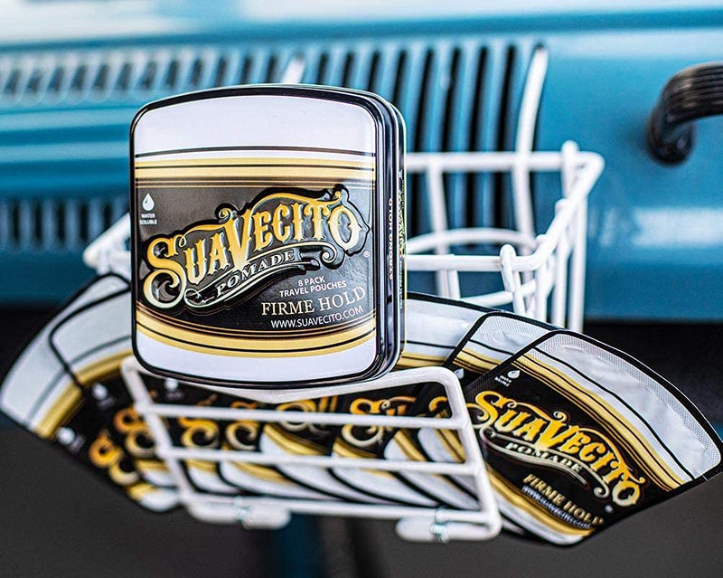 [Australia] - Suavecito Pomade Firme (Strong) Hold Travel Pack - Strong Hold Hair Pomade For Men - Medium Shine Water Based Wax Like Flake Free Hair Gel - Easy To Wash Out - All Day Hold For All Hair Styles 0.5 Ounce (Pack of 8) 
