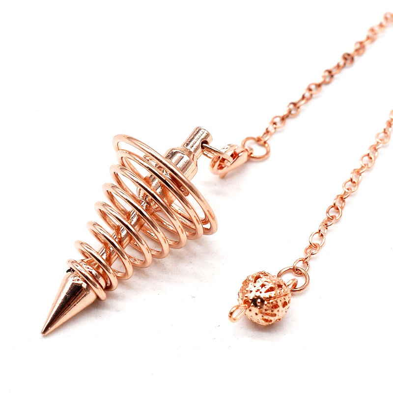 [Australia] - Yueser 2pcs Pendulum Dowsing Reiki Healing Pendulum Chain Metal Scrying Divination Reiki Healing Pendulum Chain Scrying Divination Meditation (Rose Gold,Gold) 