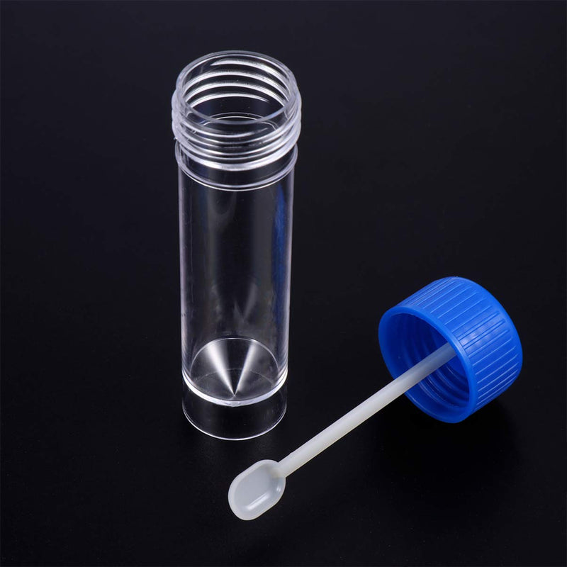 [Australia] - Milisten 10Pcs Stool Specimen Cup Stool Container Test Tubes Sample Specimen Bottle Urine Cup with Spoon Lid for Home Laboratory School Educational (Blue) 