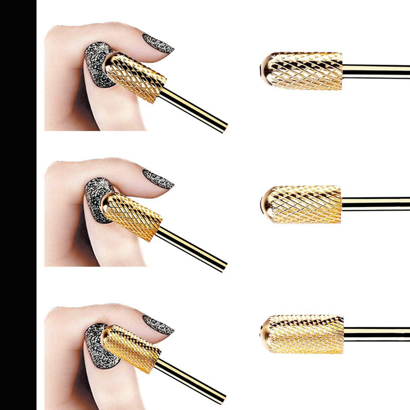 [Australia] - Safety Nail Drill Bit Set - Nail Drill Bits for Acrylic Nails Professional Nail Drill Bits Remove Gel Safety Bits Set Medium Fine Coarse Drill Bit 3/32 Inch (3Pcs Carbide Bit for Nail Drill) 