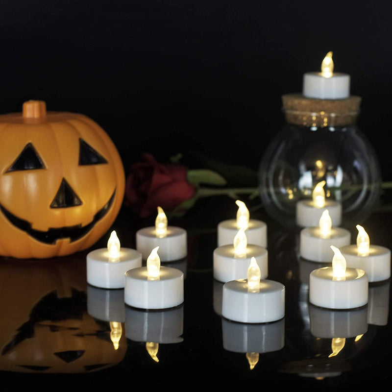 [Australia] - Battery Operated Flameless Tea Lights: 24PACK LED Electric Candles Lamp Realistic and Bright Flickering Holiday Gift Long Lasting for Birthday Wedding Party Home Decoration Warm White 24pack 
