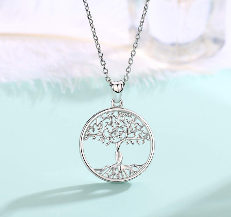 [Australia] - Tree of Life Necklace 925 Sterling Silver Family Tree Pendant 18" Chain,Dainty Tree of Life Pendant Charm Jewelry for Women Mom Grandma Teen Girls with Fine Jewelry Box 