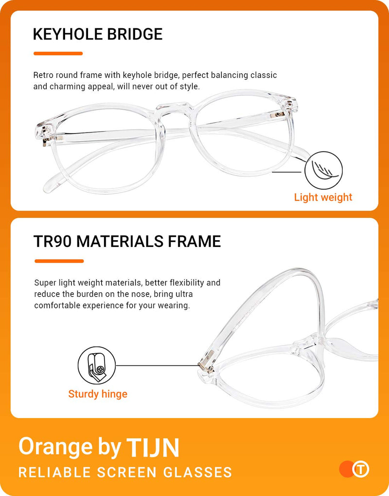 [Australia] - TIJN Blue Light Glasses for Women 2 Pack Anti Fog Round Clear Computer Glasses 01-transparent+leopard 