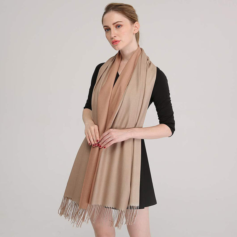 [Australia] - Longwu Cashmere Wrap Shawl Stole for Women Winter Extra Large(79" X 28") Men Solid Lambswool Pashmina Scarf One Size 18# 