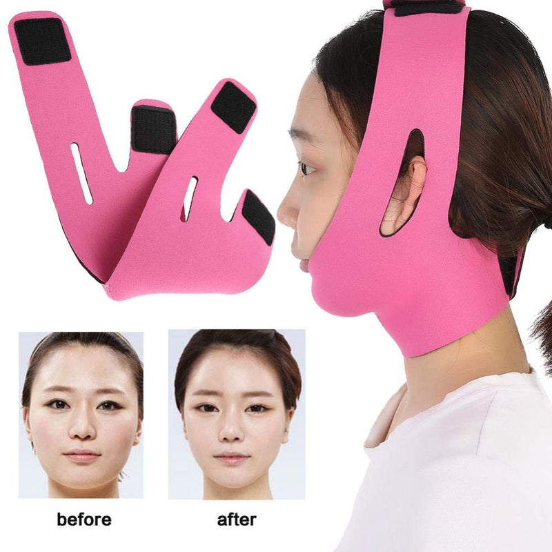 [Australia] - Face Slimming Strap, Double Chin Skin Bandage Reducer Face Facial Lifting Slimming Belt Face Slimming Belt for Women(Rose Red) Rose Red 