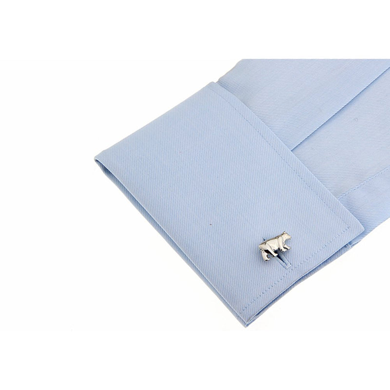 [Australia] - Stock Broker Brother Walk Bear Cuff Links Silver Cufflinks 