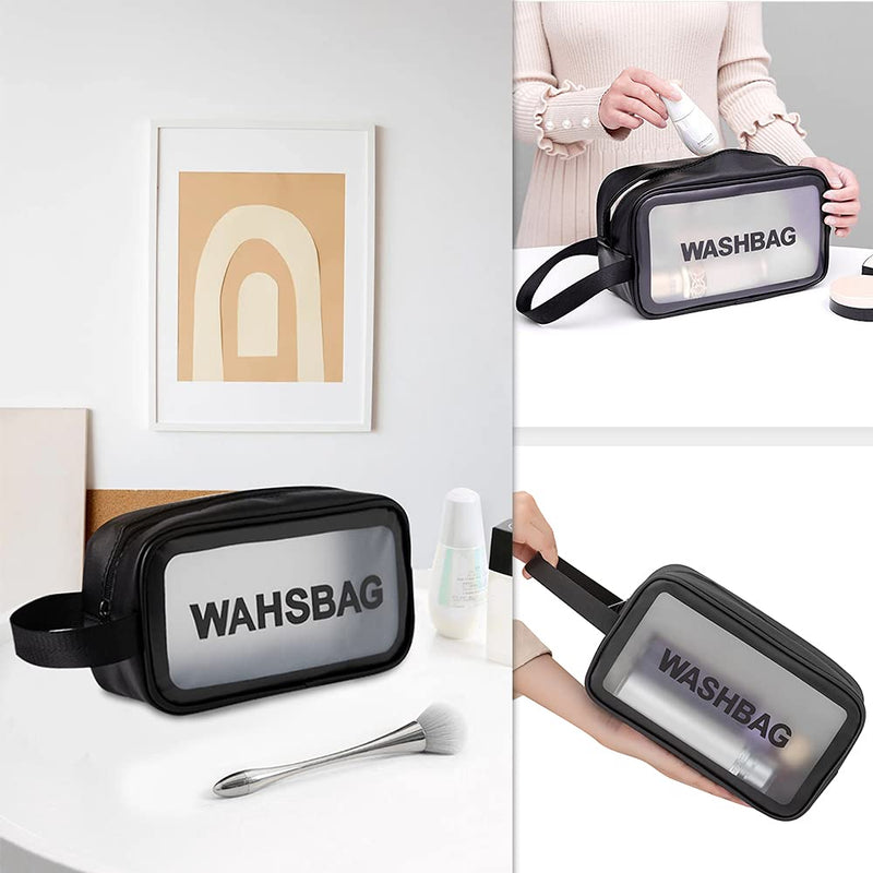 [Australia] - Clear Toiletries Bag, Clear Makeup Bags Waterproof Travel Toiletries Bag PVC Travel Wash Bag Portable for Women Men(M) M 