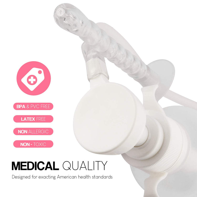 [Australia] - Douper Reusable Vaginal Douche, 300ml Women Vaginal Cleaning System Anal Douche Portable kit with 3 Nozzles, Maintain Feminine Hygiene for Daily Care, BPA & PVC Free 