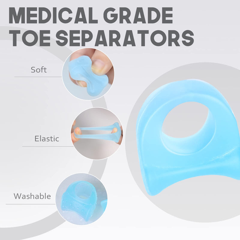 [Australia] - MHSY Toe Separators for Overlapping Toes, 4PCS Gel Bunion Correctors Toes Spacers for Hallux Valgus and Hammer Toe Relieve Pain Blue 