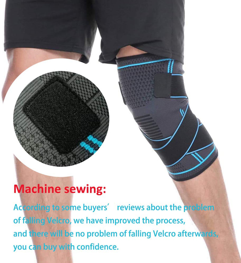 [Australia] - NTRH Knee Brace for Arthritis ACL and Meniscus Tear Adjustable Knee Sleeves for Sports Knee Support for Men and Women (single) Blue-XL 