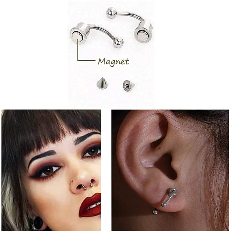 [Australia] - Magnetic Septum Fake Nose Ring 316L Stainless Steel Horseshoe Faux Fake Septum Nose Rings Non Piercing Clip On Nose Hoop Rings for Men and Women Colorful 5pcs 