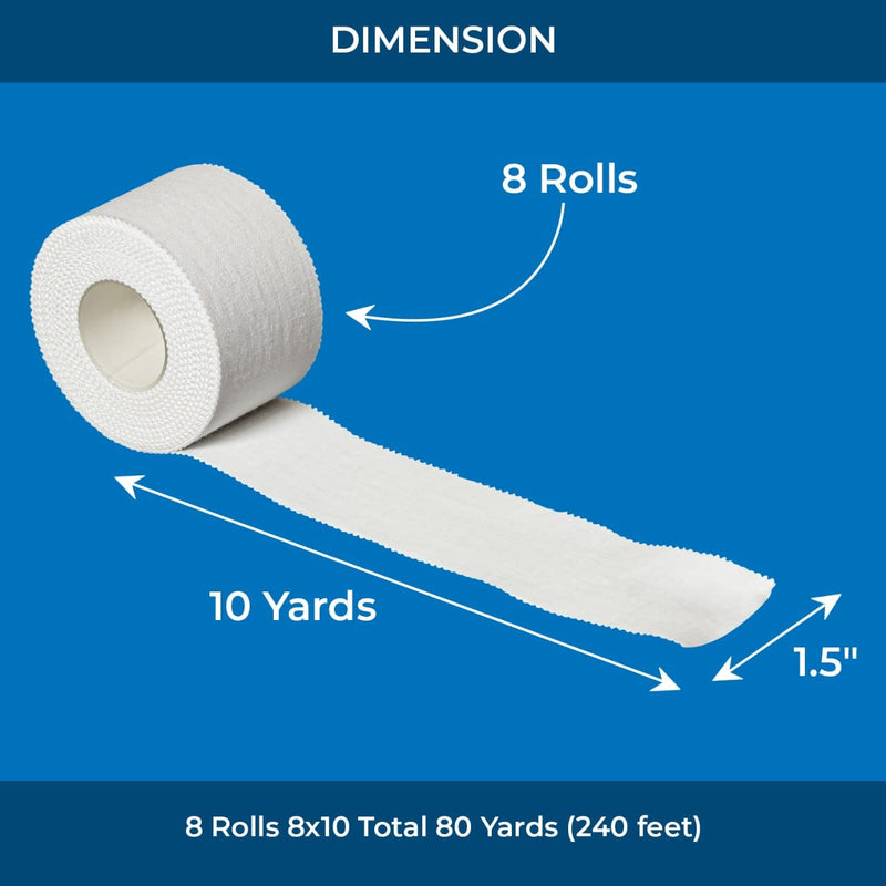 [Australia] - AFFORDTEX Sports Tapes – 8 Adhesive Rolls Bundle with No-Sticky Residue – Sport Tape with Zig-Zag Edge for Easy Tearing – Skin-Friendly Athletic Tape of 1.5 x 10 Yards for Athletes, Coaches, Amateurs 