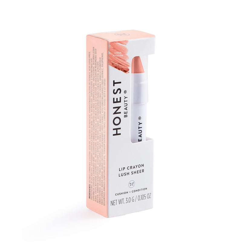 [Australia] - Honest Beauty Lip Crayon-Lush Sheer, Blossom | Sheer Color & Subtle Shine with Coconut Oil & Shea Butter | Paraben Free, Silicone Free, Dermatologist Tested, Cruelty Free | 0.105 oz. 0.105 Ounce 