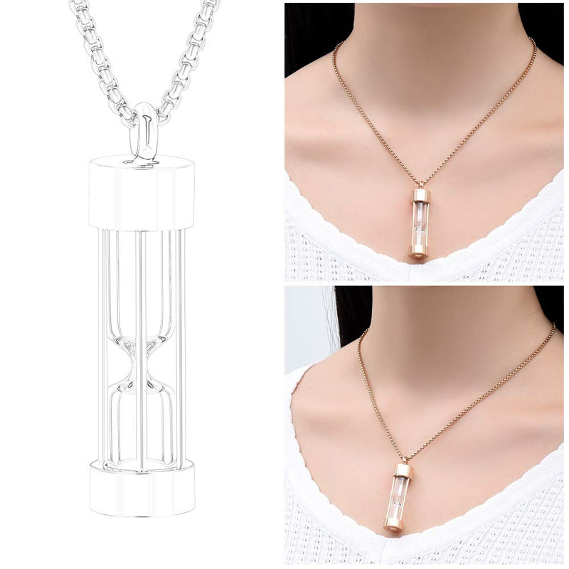 [Australia] - Oinsi Eternity Memory Hourglass Urn Necklace Cremation Jewelry Pendants for Women Men +Gift Box+Fill Kits Rose Gold 