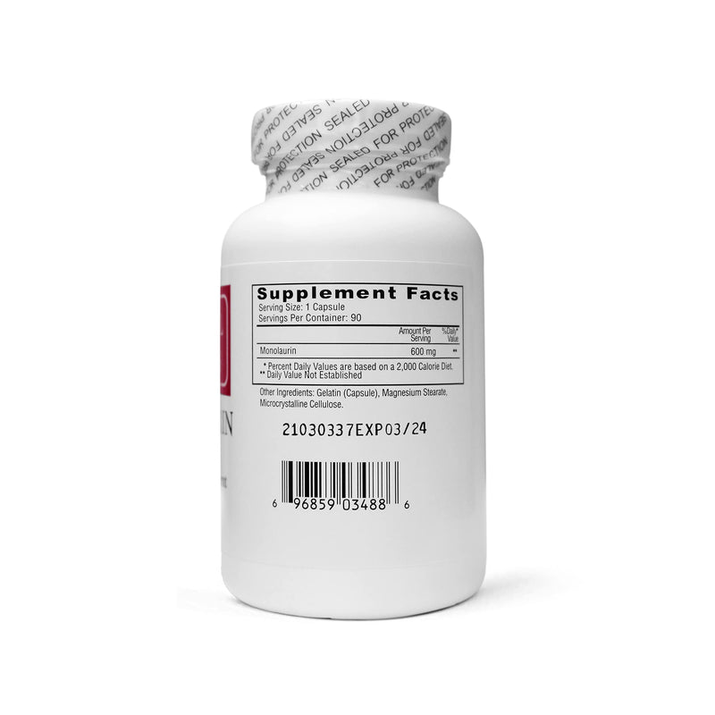 [Australia] - Ecological Formulas Monolaurin 600 mg, Creamy White, 90 Count (MONOL-600-90) 
