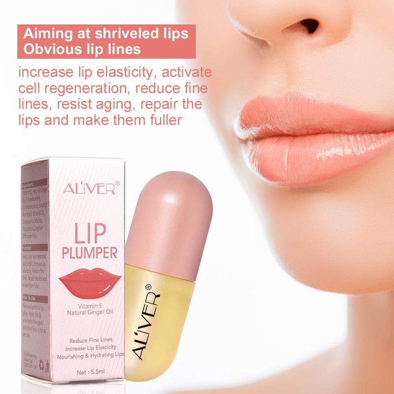 [Australia] - Lip Plumper, Natural Lip Plumper & Lip Care Serum, lip plumping lip gloss, lip plumper gloss, Day Care, Lip Enhancer Make Lips Fuller and Moisturizing Beautiful Fuller -5.5ml 