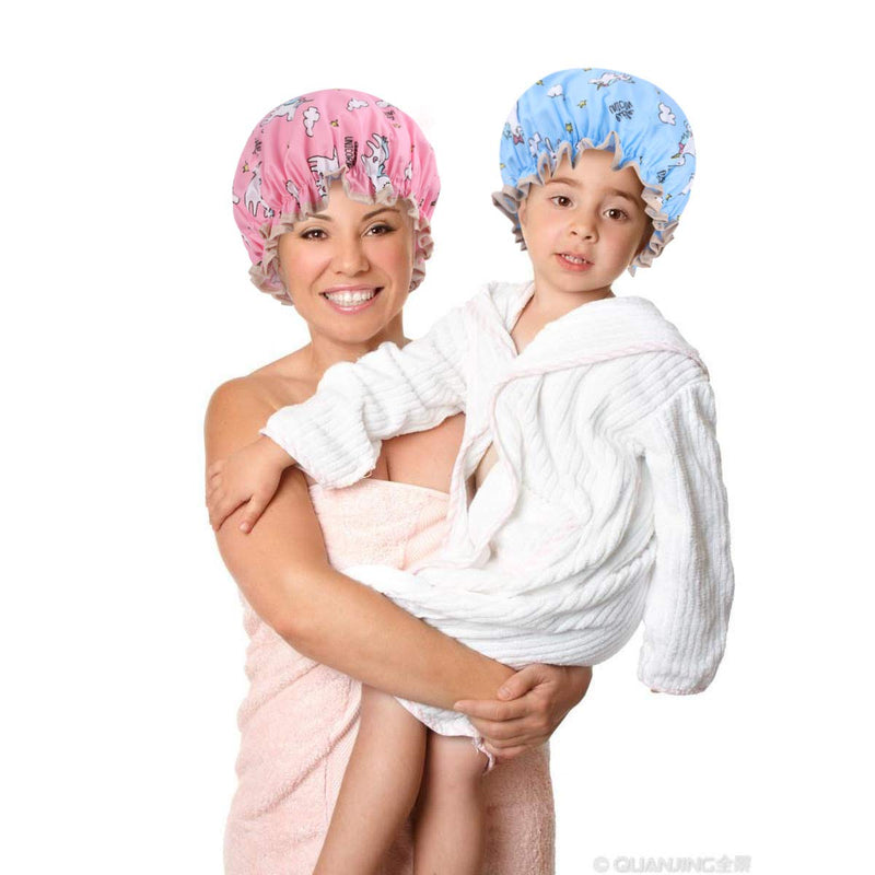 [Australia] - Unicorn Shower Caps for Long/Thick Hair, Cute Hair Cover for Women and Girl, Waterproof Bath Hat, Double Layer Bonnet 1Unicorn 