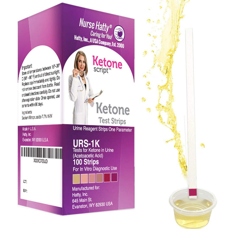 [Australia] - Nurse Hatty - Keto Strips – Fresh – USA-Made – High-Performance for Ketogenic Diet (100ct. Reg. Length Ketone Test Strips) 