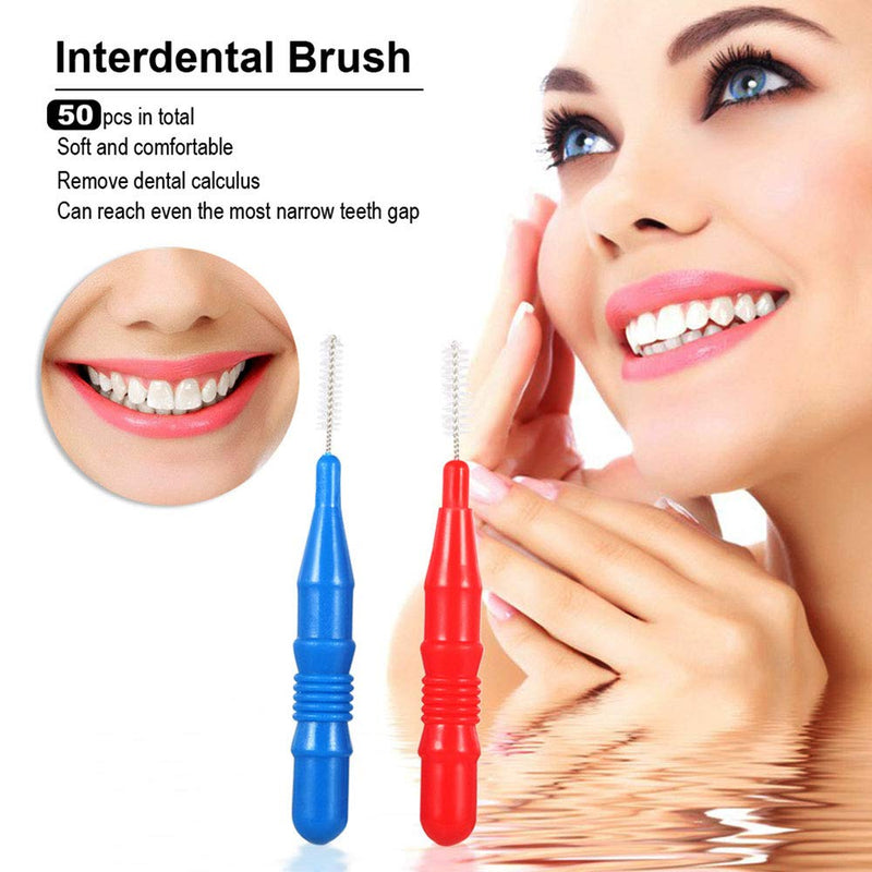 [Australia] - Interdental Brushes 50PCS Toothpick 2.5mm,3mm Tooth Cleaner Tooth Flossing Head Soft-Picks Healthy Dental Hygiene Brush Dental Pick for Daily Healthy Teeth and Gums 