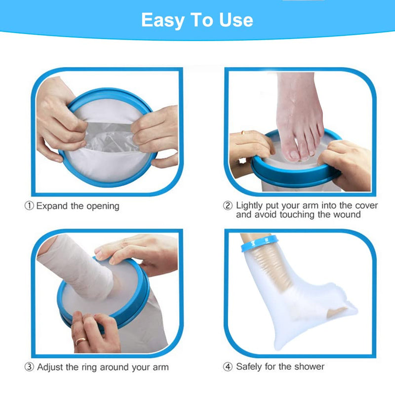 [Australia] - Weohoviy Cast Covers for Shower Adult Foot, Waterproof Foot Cast Wound Cover with Bathing Protective Sleeve, 45cm(Children's legs) S 