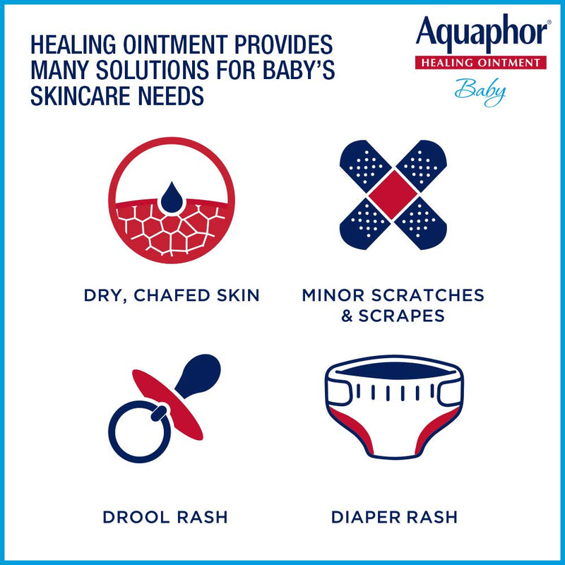 [Australia] - Aquaphor Baby Healing Ointment - Advanced Therapy for Chapped Cheeks and Diaper Rash - 3 oz. Tube (Pack of 3) 