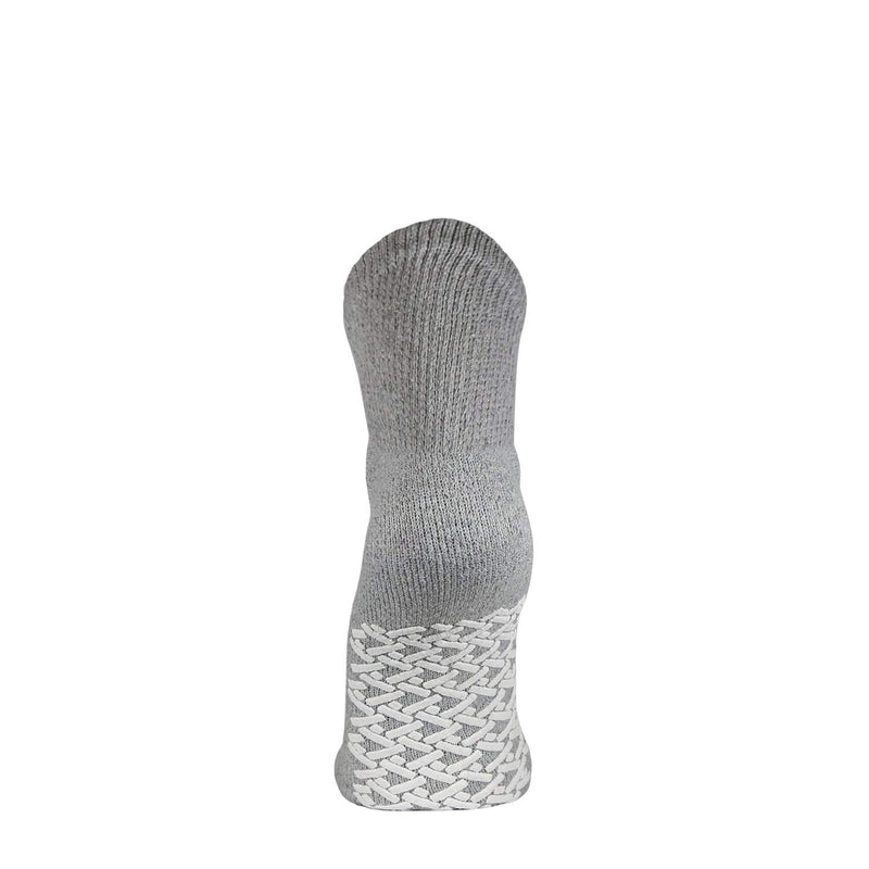 [Australia] - Non-Skid Diabetic Cotton Quarter Socks with Non Binding Top Grey - 3 Pairs Medium 