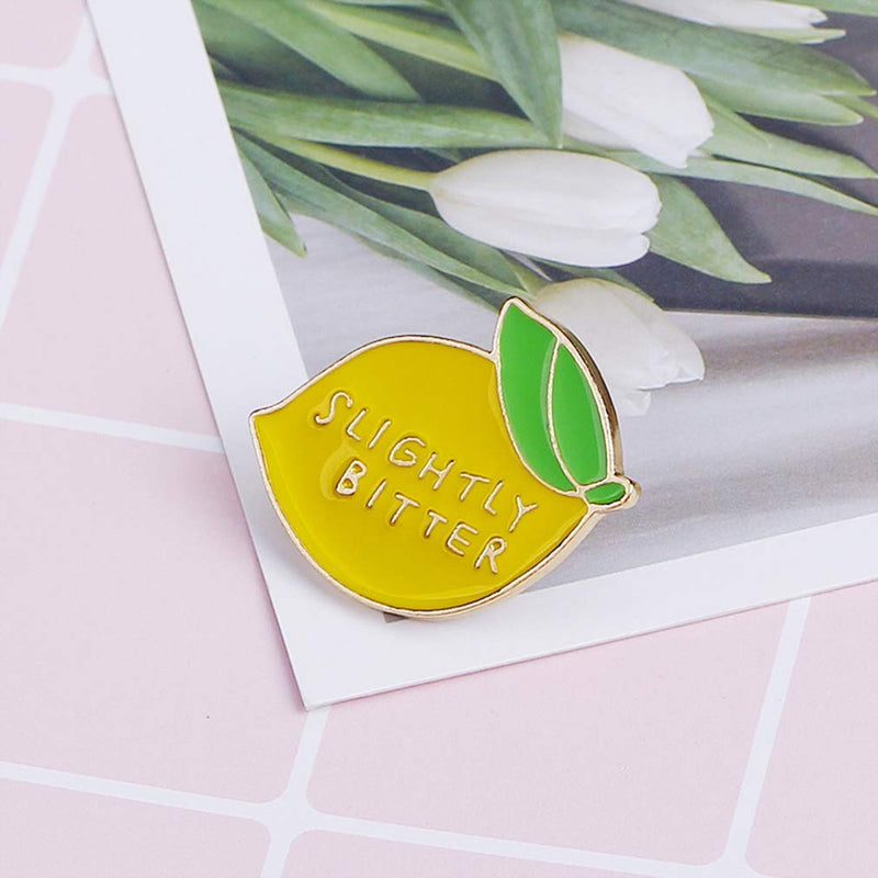 [Australia] - Comelyjewel Lemon Enamel Brooch Pin Backpack Hat Bag Accessory Badge Jewellery- Slightly Bitter Useful and Practical 