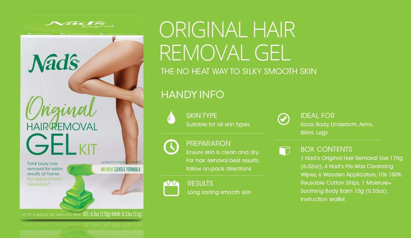 [Australia] - Nad's Wax Kit Gel, Wax Hair Removal For Women, Body+Face Wax, 6 Ounce 