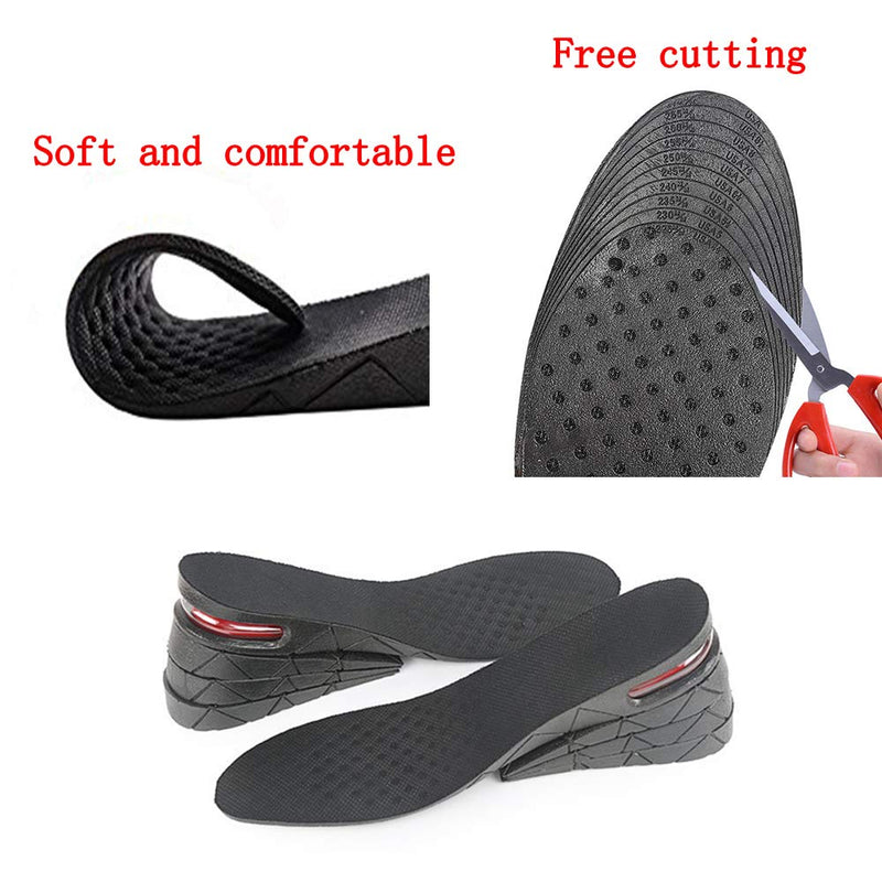 [Australia] - Breathable 4 Layers 3.54 inch Height Increasing Insole Shoe Lift Elevator Shoe Insole with Air Cushion for Variable Height 