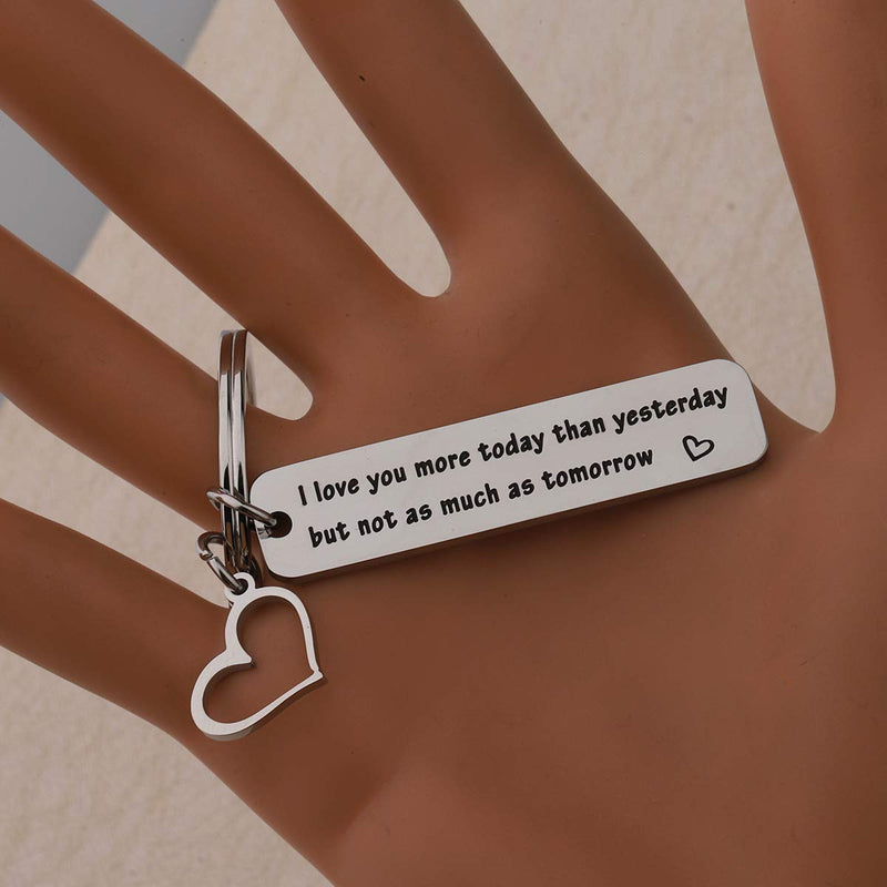 [Australia] - Funny Couple Gifts I Love You More Today Than Yesterday Keychain Accessories for Couples I love you more today keychain 