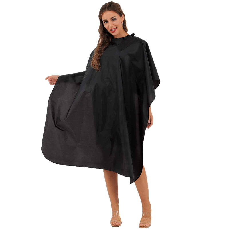 [Australia] - Black Waterproof Hair Salon Cape Professional Barber Cape with Metal Snap Closure Hair Cutting Cape for Adults Water Resistant Hairdressing Cape 59" x 47" (Pack of 3) Pack of 3 