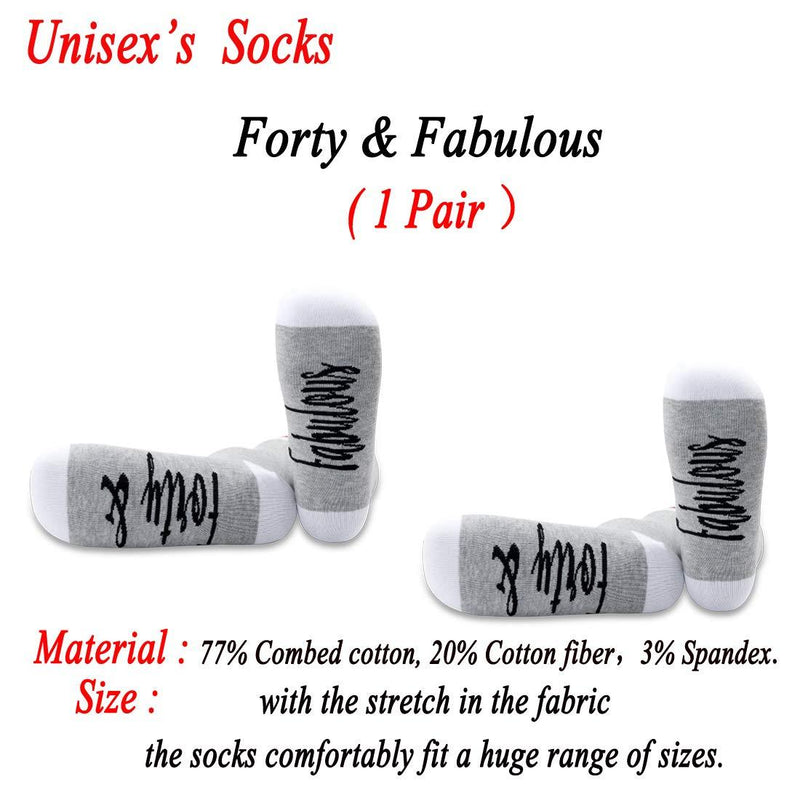 [Australia] - PYOUL 1 Pair 30th/40th/50th Birthday Socks Fifty/Forty And Fabulous Socks Turning 30/40/50 Years Old Gift Forty Fabulous 2.0 1 Pair 