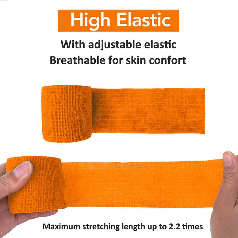 [Australia] - Mintice™ 10 X Self Adhesive Cohesive Wrap Bandages Strong Elastic First Aid Tape Skin Color for Wrist Ankle Sport 4.5mx5cm Orange 