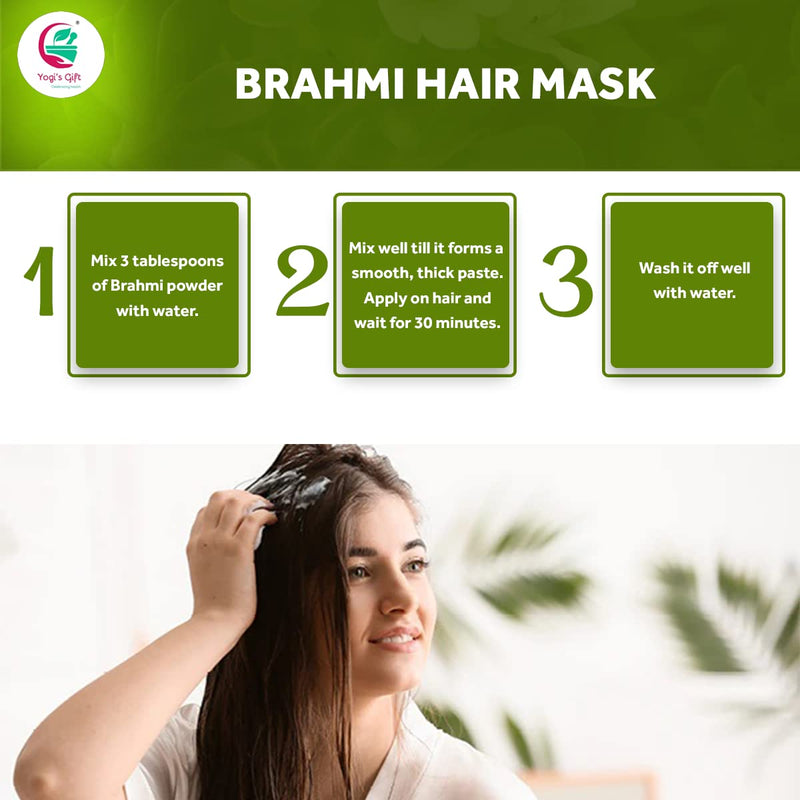 [Australia] - Brahmi Powder 250 grams | Natural Hair Growth Booster & Volumizer | Helps Improve Memory | Make Scalp Nourishing Mask | Bacopa Monnieri powder | by Yogi's Gift® Brahmi Powder 