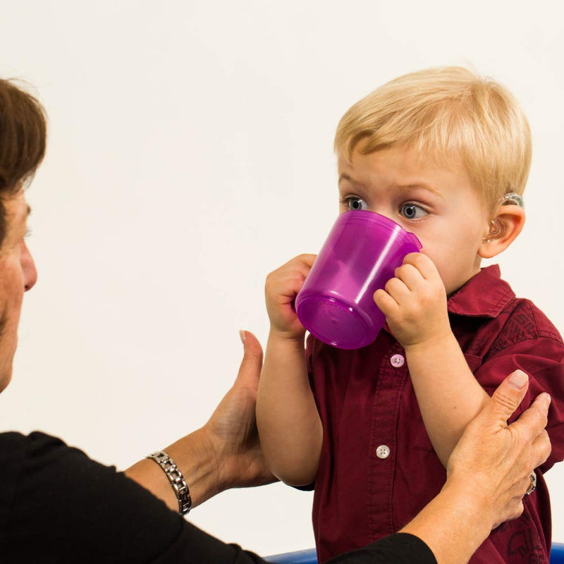 [Australia] - Talktools Recessed Lid Cup with Handles - 2 Lids | Therapy Cups | Helps Improve Lip Closure and Tongue Retraction | Alternative to Sippy Cup 