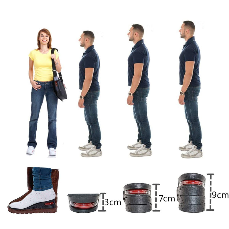[Australia] - Height Increase Insoles Air Taller Cushion Shoes Insoles 4-Layer Heel Insert for Men 