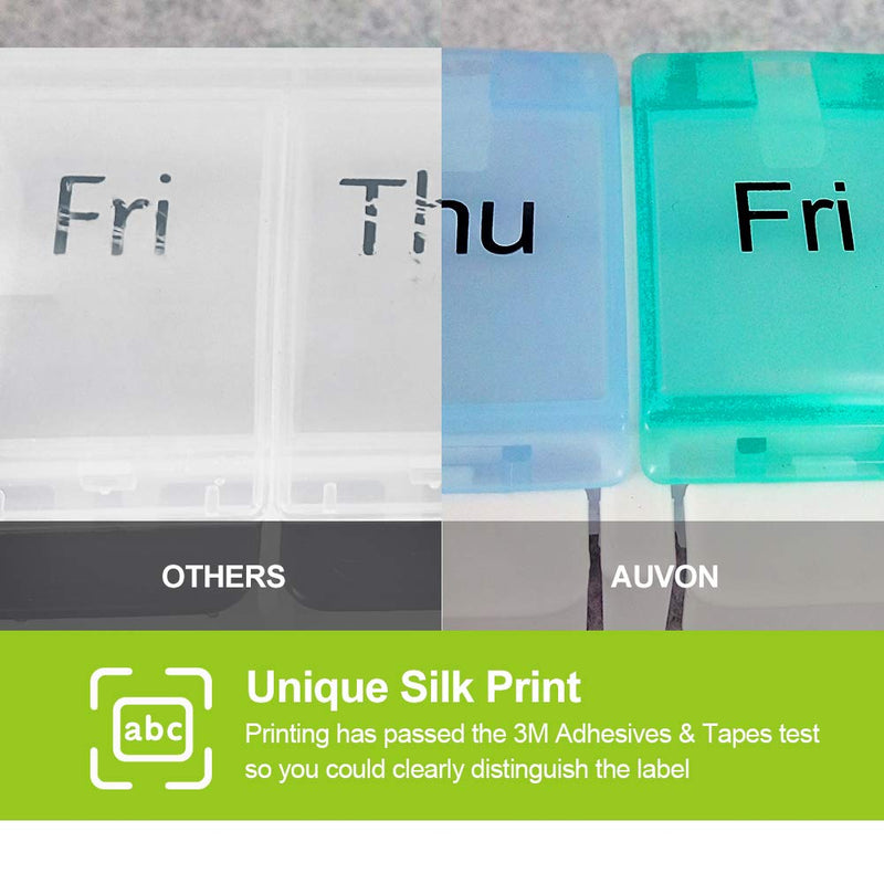 [Australia] - AUVON Weekly Pill Box Organiser, BPA Free Travel Pill Boxes 7 Day 1 Times a Day with Unique Spring Assisted Open Design and Large Tablet Box to Hold Vitamins, Cod Liver Oil, Supplements and Medication A-white 