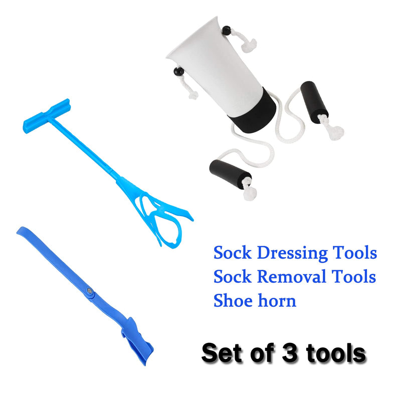 [Australia] - Three-piece set of dressing aid for compression stockings, shoe horn, small sock dressing aid, socks dressing aid, seniors, aid when taking off socks, pregnant women 