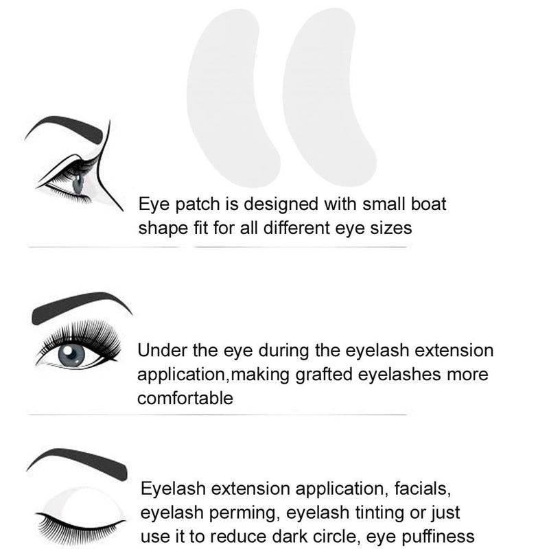 [Australia] - Eyelash Extension Eye Pad, 100 Pairs Under Eye Pads, Lint Free DIY False Lash Extension Beauty Makeup Hydrogel Gel Eye Patches with Transparent Cosmetic Bag 