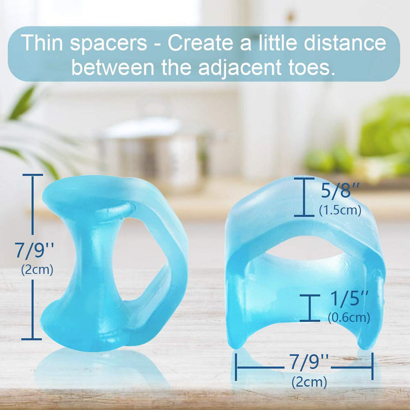 [Australia] - Povihome Gel Toe Separator, Pinky Toe Spacers, Little Toe Spacers for Overlapping Toe, Little Toe Cushions for Preventing Rubbing & Relieving Pressure(12 Pack) Blue 